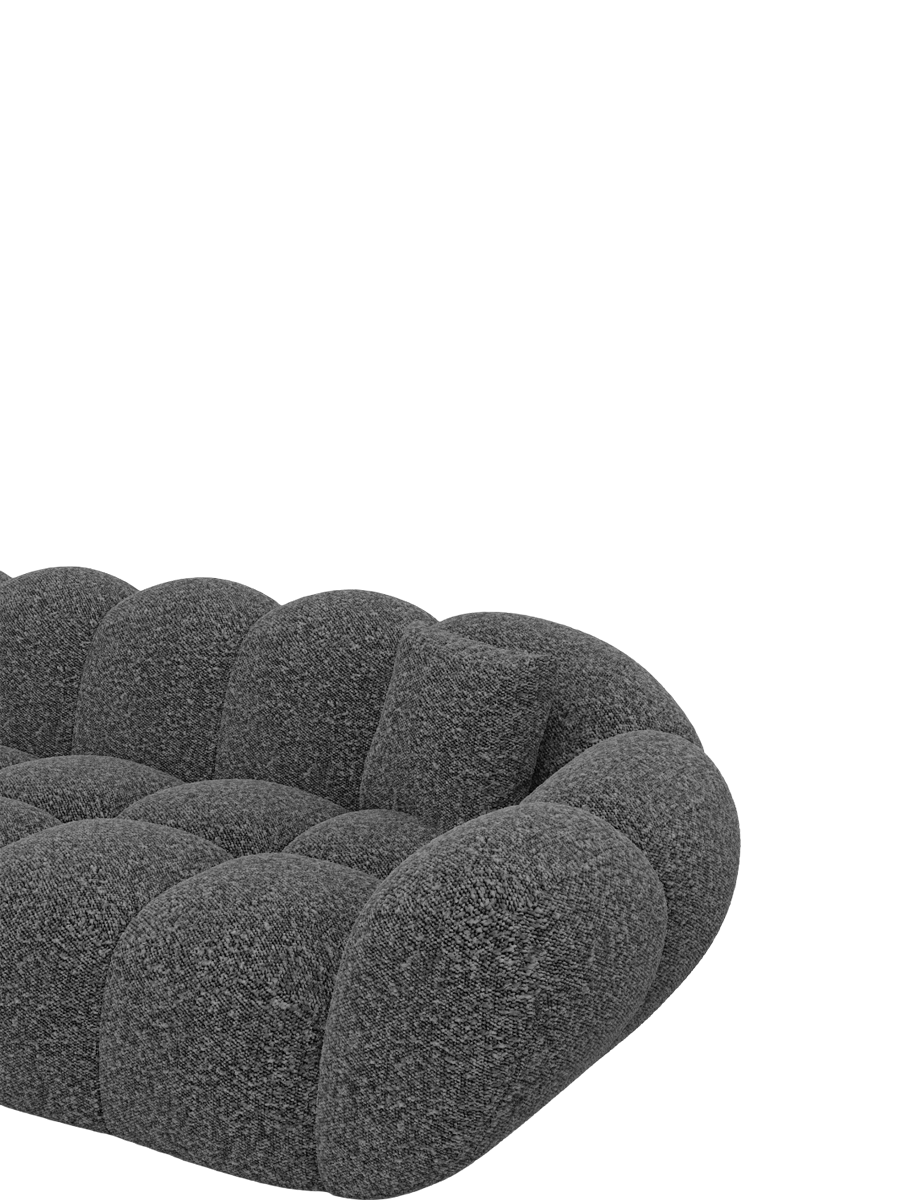 
5-Sitzer Design Ecksofa „Levante“ mit Bouclé-Bezug - Bouclé Graphit