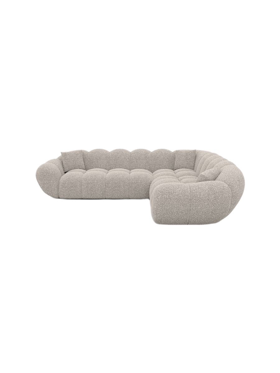 
5-Sitzer Design Ecksofa „Levante“ mit Bouclé-Bezug - Bouclé Graphit