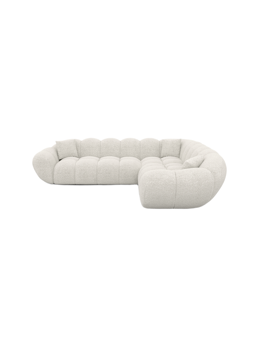 
5-Sitzer Design Ecksofa „Levante“ mit Bouclé-Bezug - Bouclé Graphit