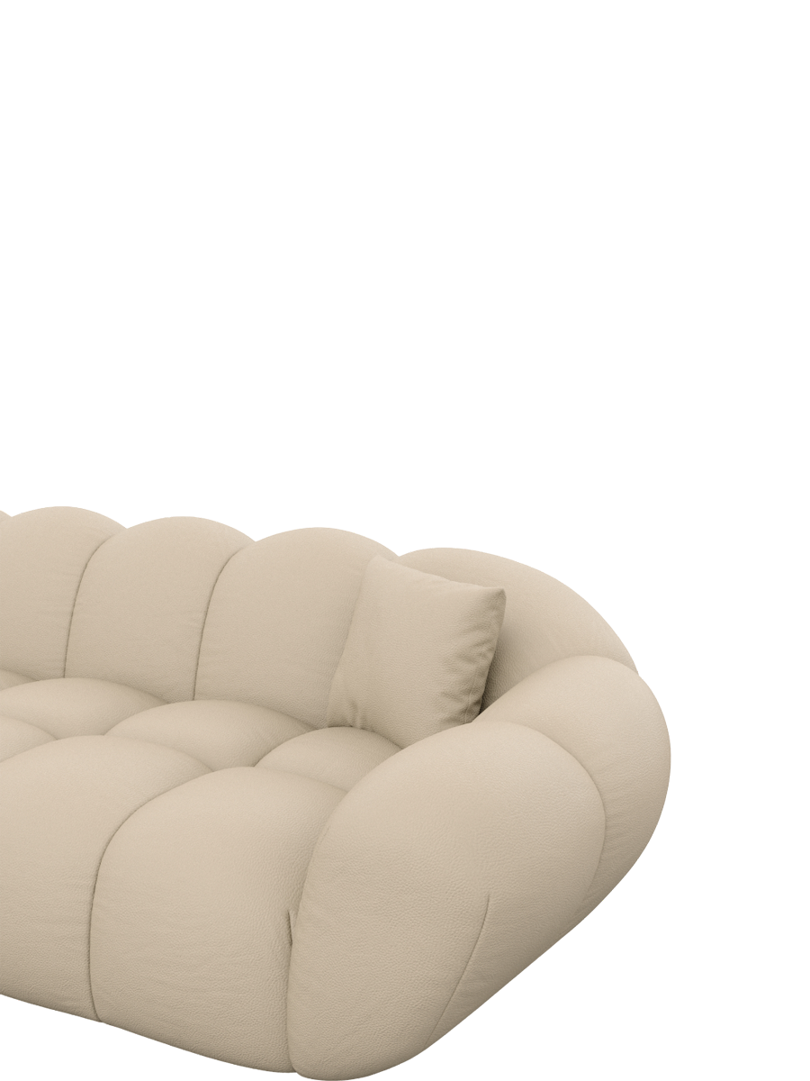 
5-Sitzer Design Echtleder Ecksofa „Levante“ - Echtleder Beige