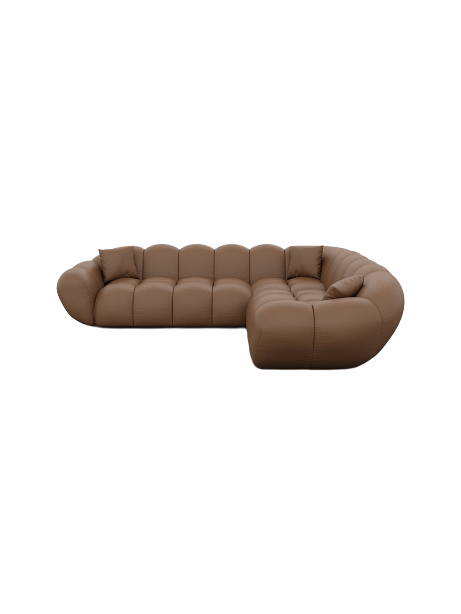 
5-Sitzer Design Echtleder Ecksofa „Levante“ - Echtleder Beige