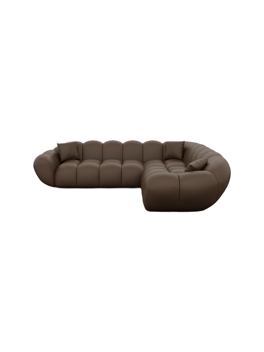 
5-Sitzer Design Echtleder Ecksofa „Levante“ - Echtleder Beige