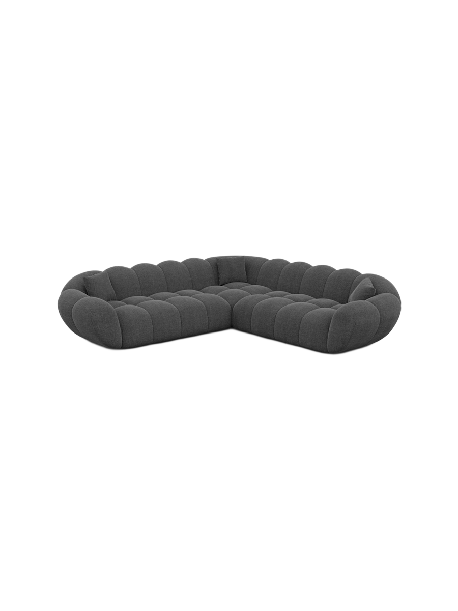 
5-Sitzer Design Ecksofa „Levante“ mit Strukturstoff-Bezug - Strukturstoff Anthrazit