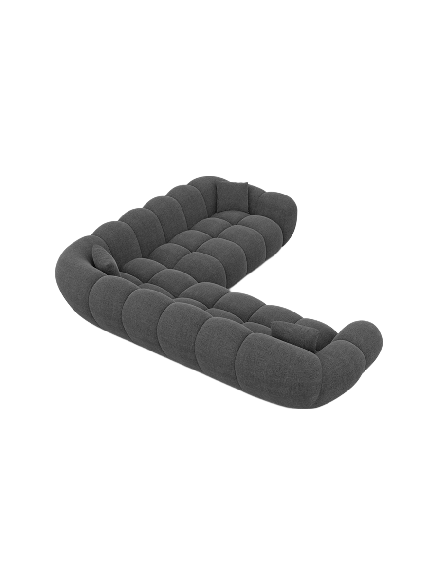 
5-Sitzer Design Ecksofa „Levante“ mit Strukturstoff-Bezug - Strukturstoff Anthrazit