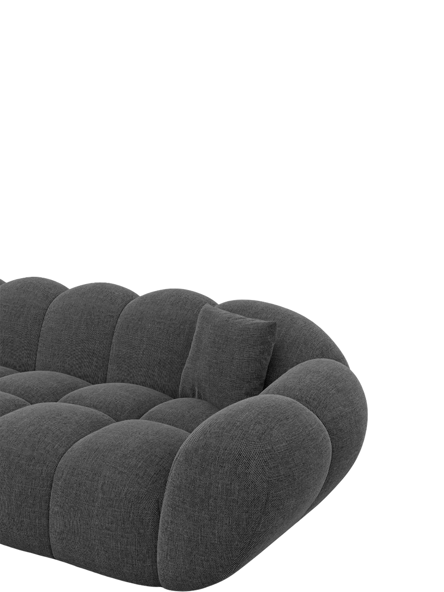 
5-Sitzer Design Ecksofa „Levante“ mit Strukturstoff-Bezug - Strukturstoff Anthrazit