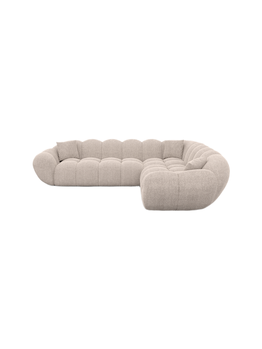 
5-Sitzer Design Ecksofa „Levante“ mit Strukturstoff-Bezug - Strukturstoff Anthrazit