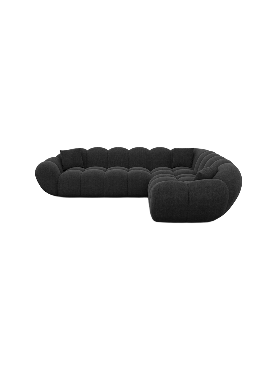 
5-Sitzer Design Ecksofa „Levante“ mit Strukturstoff-Bezug - Strukturstoff Anthrazit