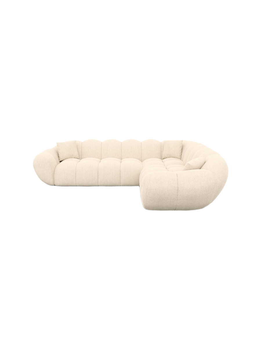 
5-Sitzer Design Ecksofa „Levante“ mit Strukturstoff-Bezug - Strukturstoff Anthrazit
