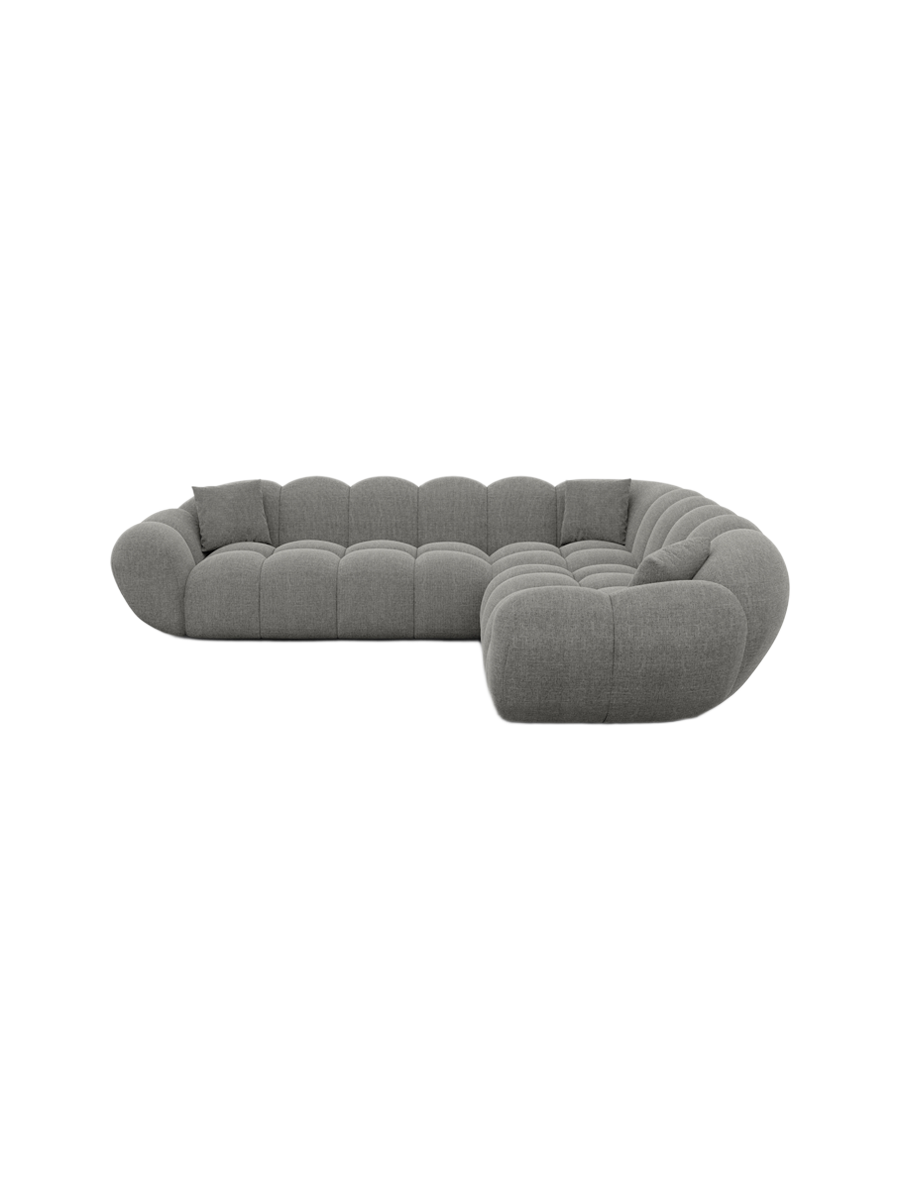 
5-Sitzer Design Ecksofa „Levante“ mit Strukturstoff-Bezug - Strukturstoff Anthrazit