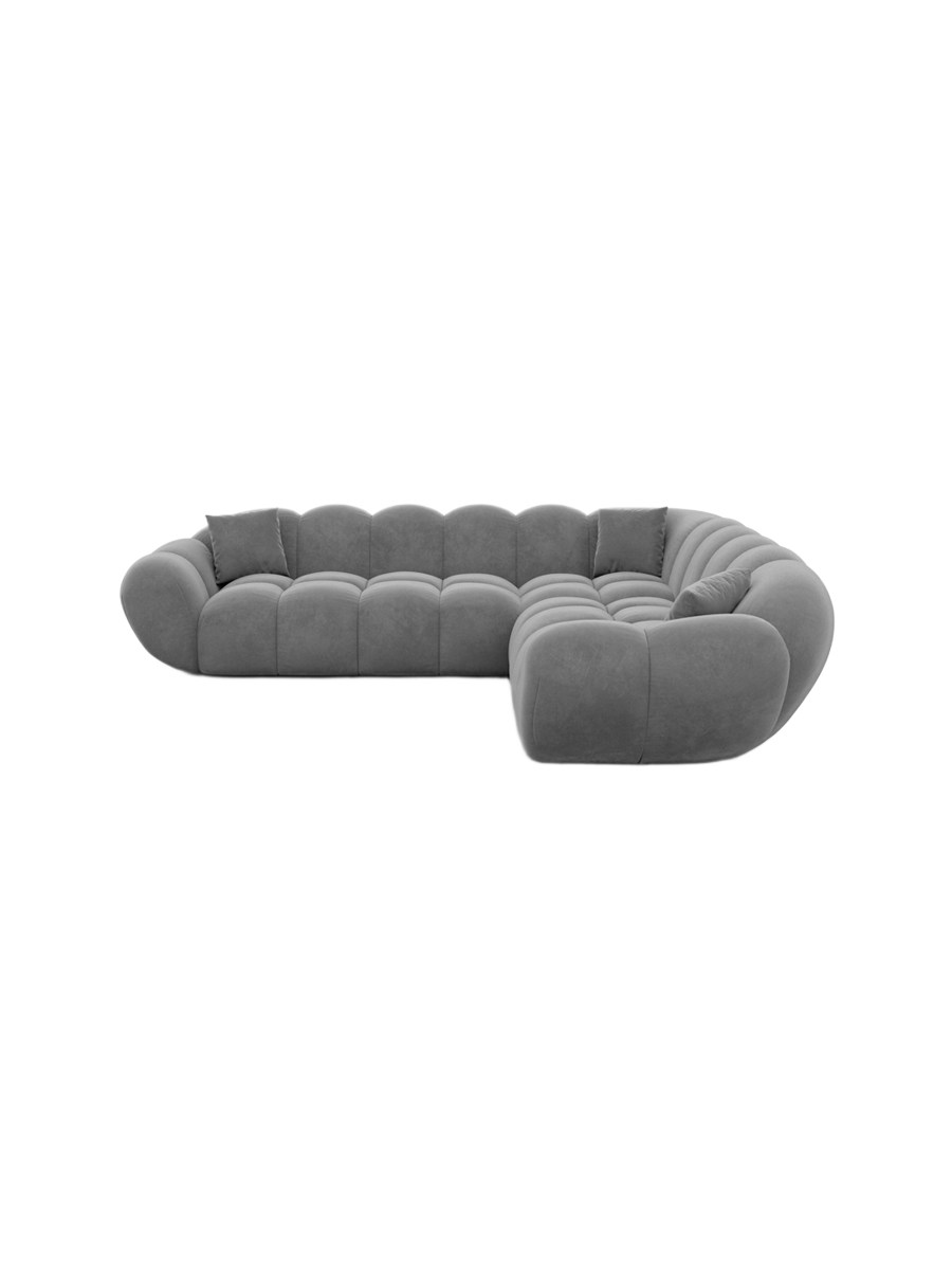 
5-seat designer corner sofa “Levante” with velvet upholstery - Velvet cover Royal Blue