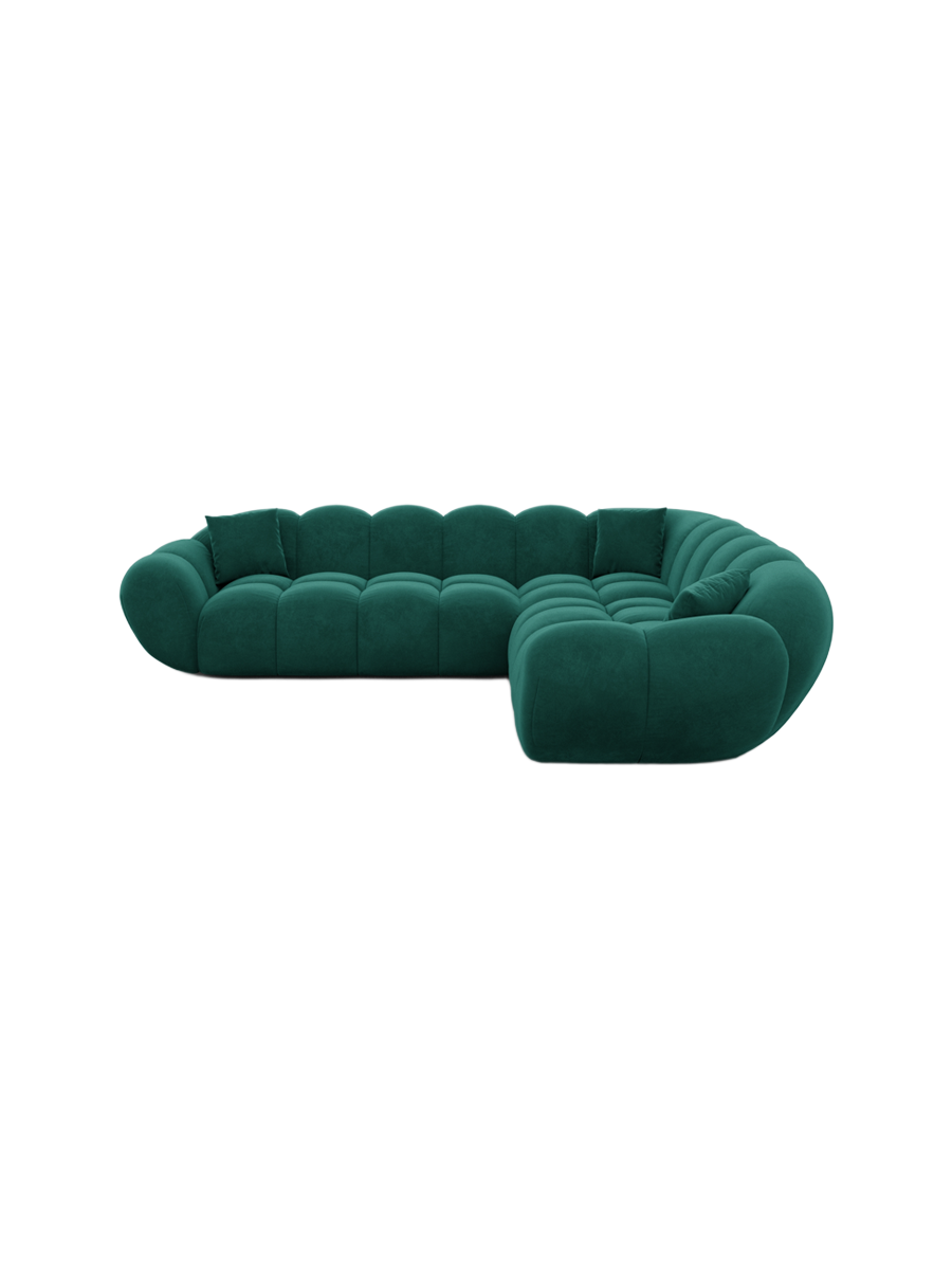 
5-seat designer corner sofa “Levante” with velvet upholstery - Velvet cover Royal Blue