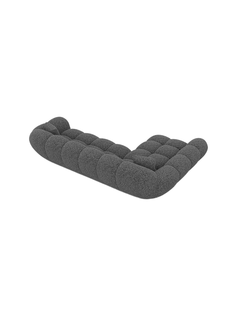 
4-Sitzer Design Ecksofa „Levante“ mit Bouclé-Bezug - Bouclé Graphit / Eckteil links