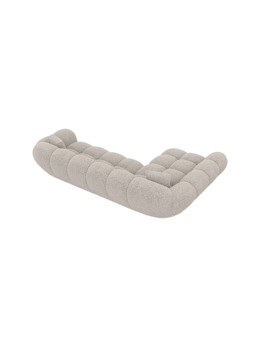 
Divano angolare di design a 4 posti «Levante» con rivestimento in bouclé - Bouclé Toffee / Elemento angolare sinistro