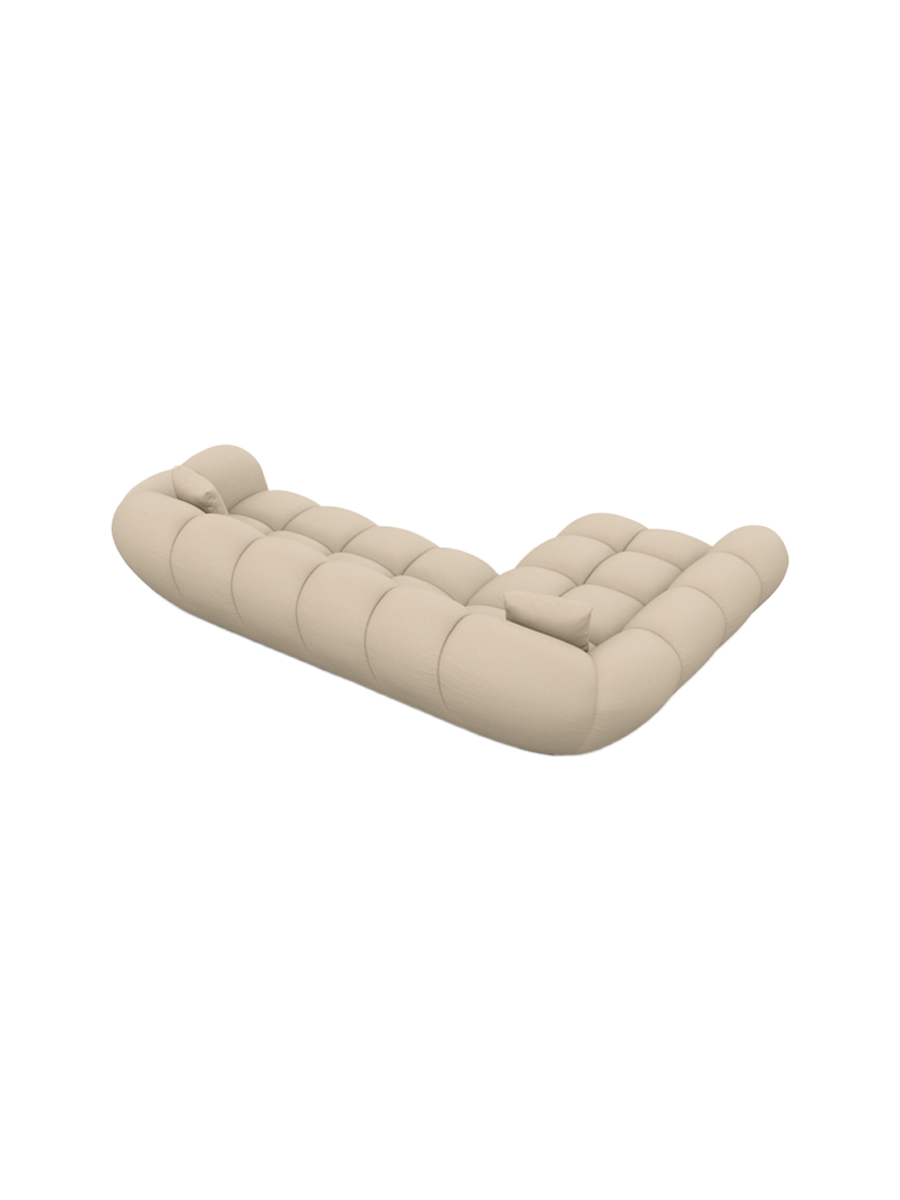 
4-Sitzer Design Echtleder Ecksofa „Levante“ - Echtleder Beige / Eckteil links