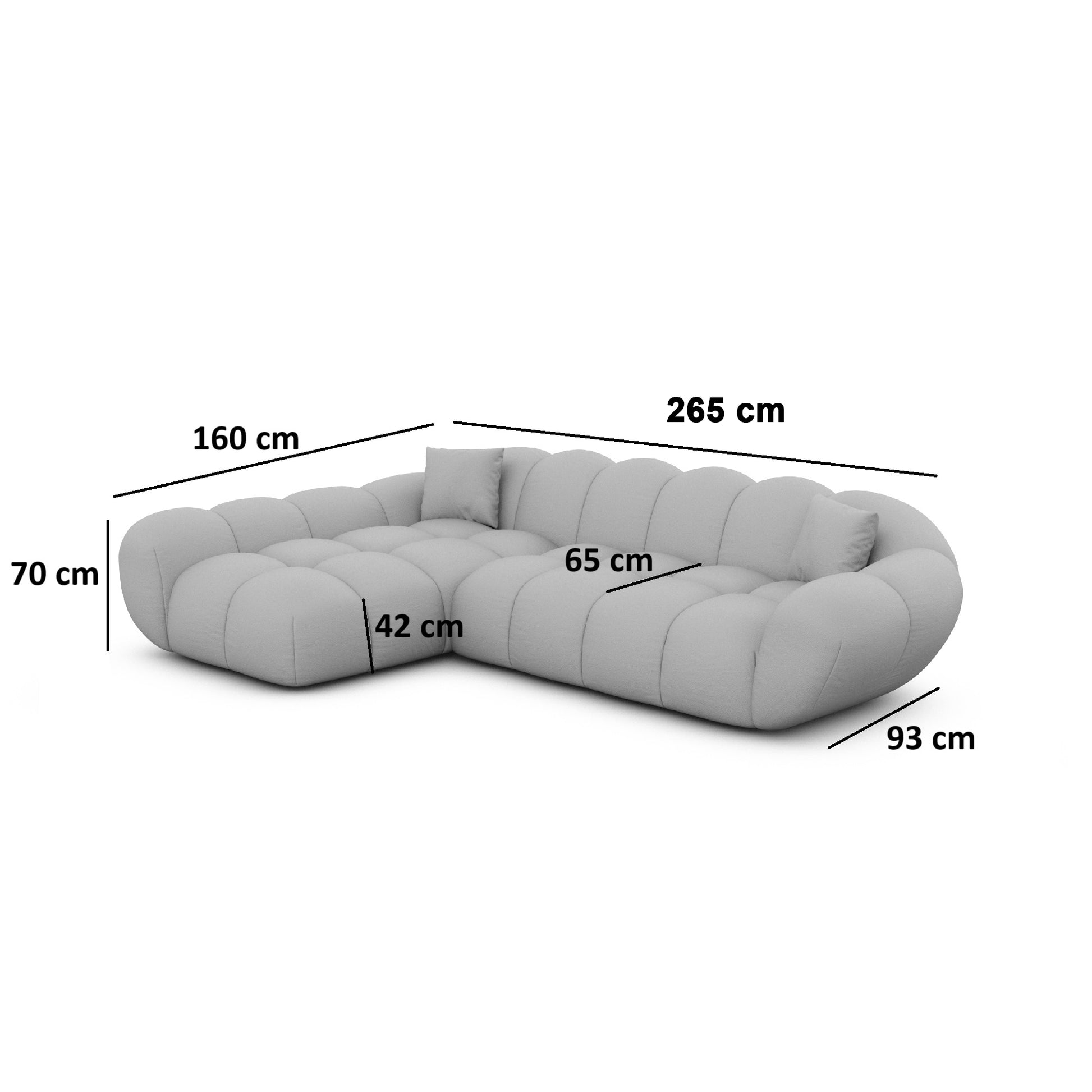 
4-Sitzer Design Echtleder Ecksofa „Levante“ - Echtleder Beige / Eckteil links