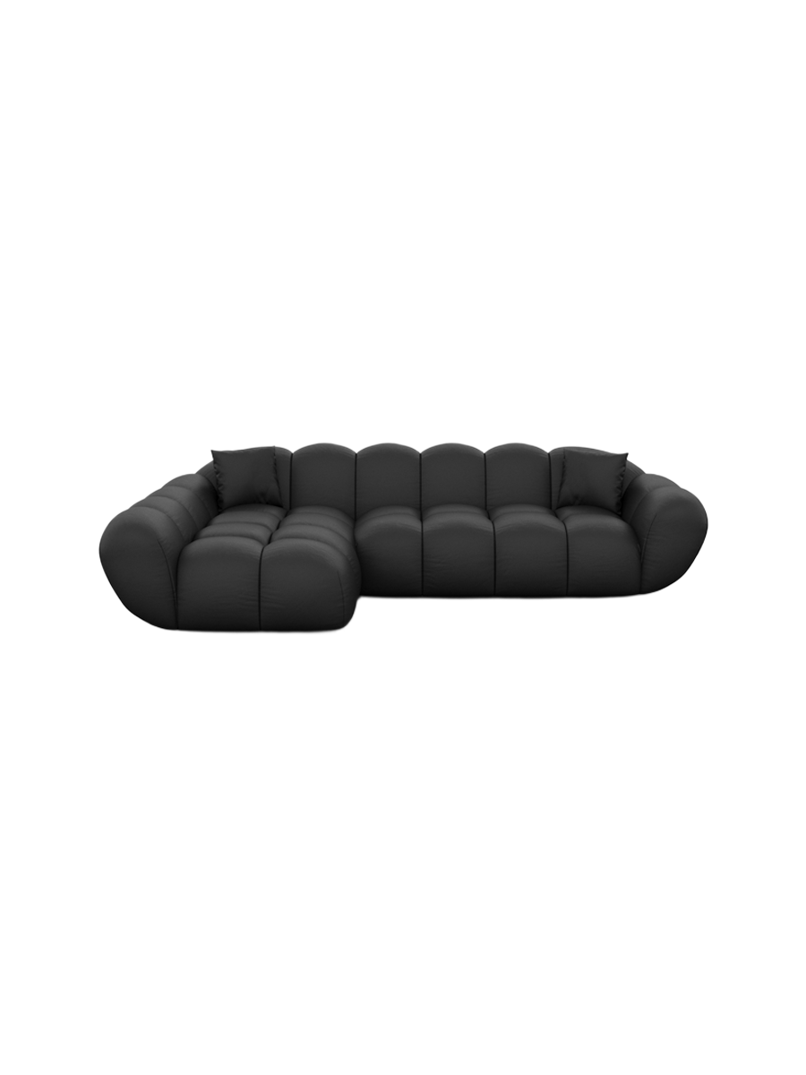 
4-Sitzer Design Echtleder Ecksofa „Levante“ - Echtleder Beige / Eckteil links