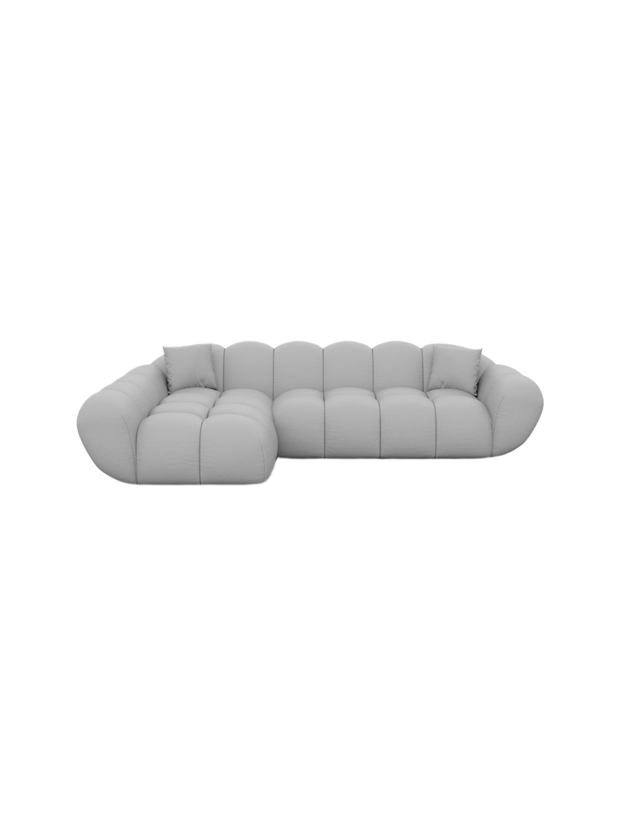 
4-Sitzer Design Echtleder Ecksofa „Levante“ - Echtleder Beige / Eckteil links