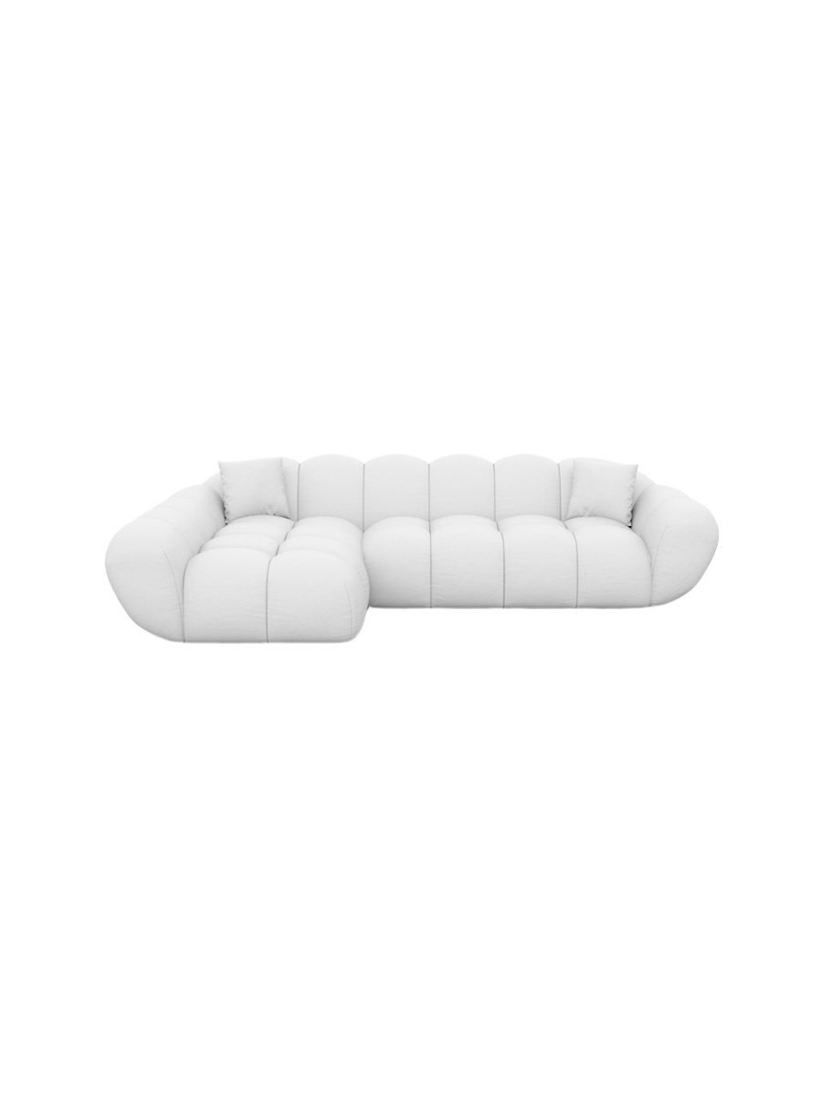 
4-Sitzer Design Echtleder Ecksofa „Levante“ - Echtleder Beige / Eckteil links