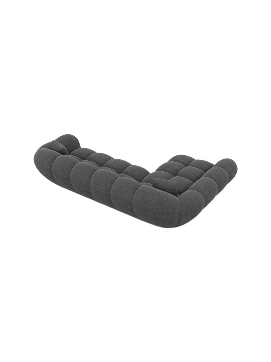 
4-seat designer corner sofa “Levante” with textured fabric upholstery - Textured fabric Anthracite / Left corner section
