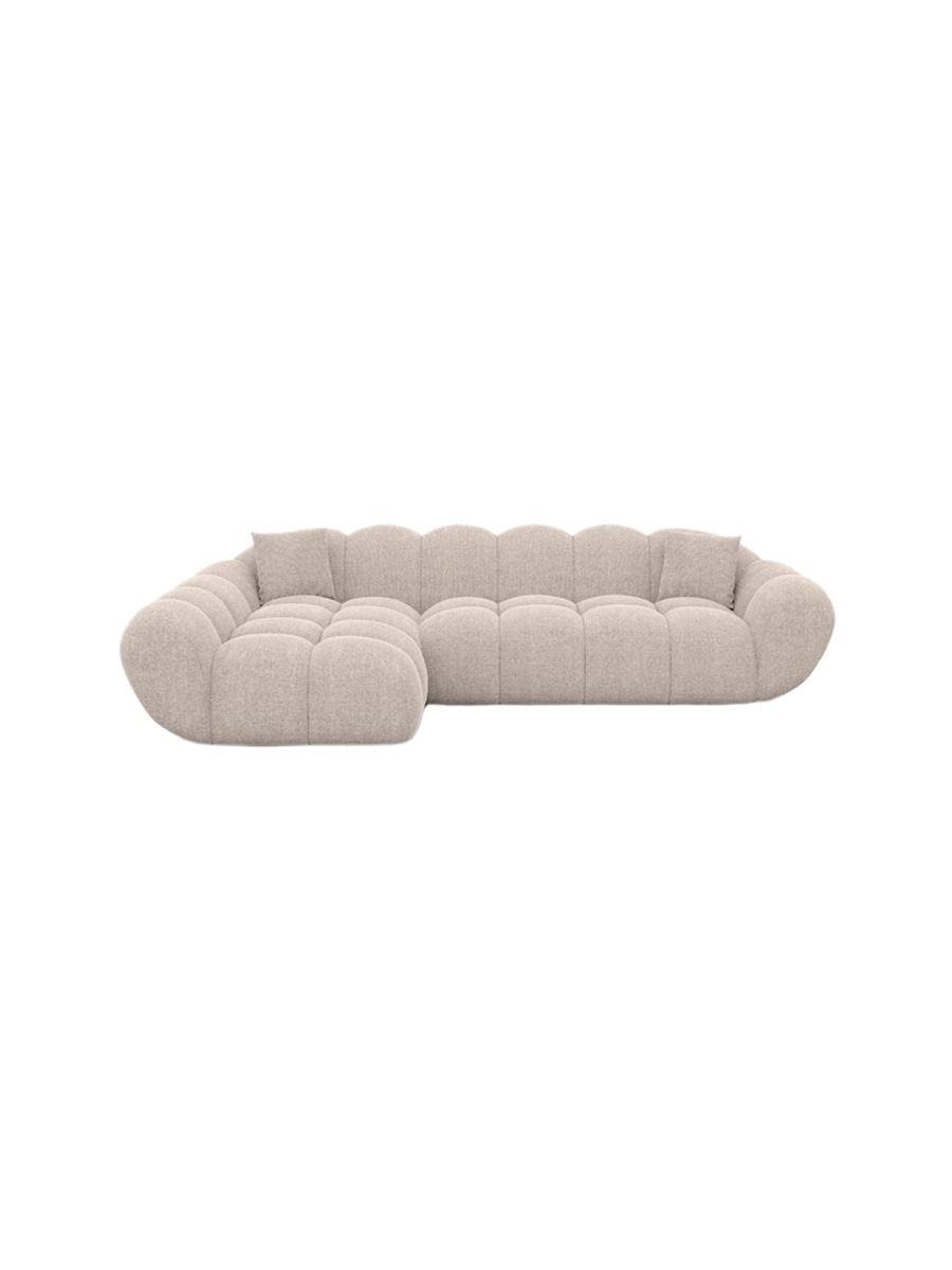 
4-seat designer corner sofa “Levante” with textured fabric upholstery - Textured fabric Anthracite / Left corner section