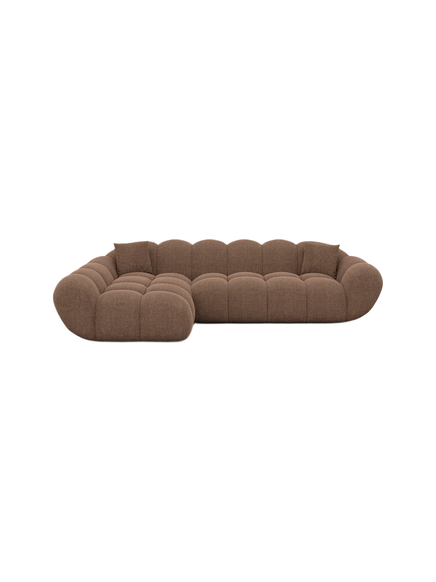 
4-seat designer corner sofa “Levante” with textured fabric upholstery - Textured fabric Anthracite / Left corner section