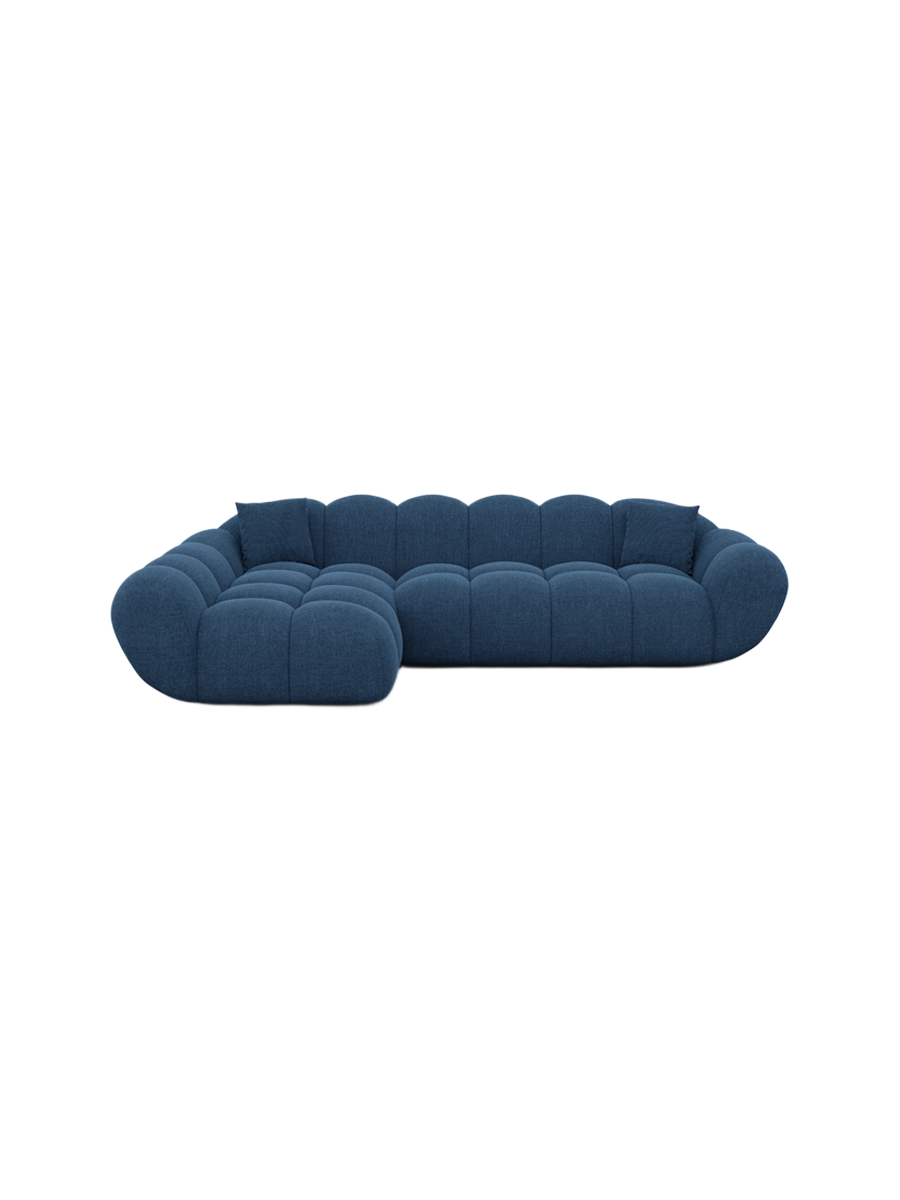
4-seat designer corner sofa “Levante” with textured fabric upholstery - Textured fabric Anthracite / Left corner section