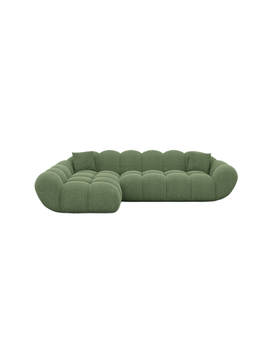 
4-seat designer corner sofa “Levante” with textured fabric upholstery - Textured fabric Anthracite / Left corner section