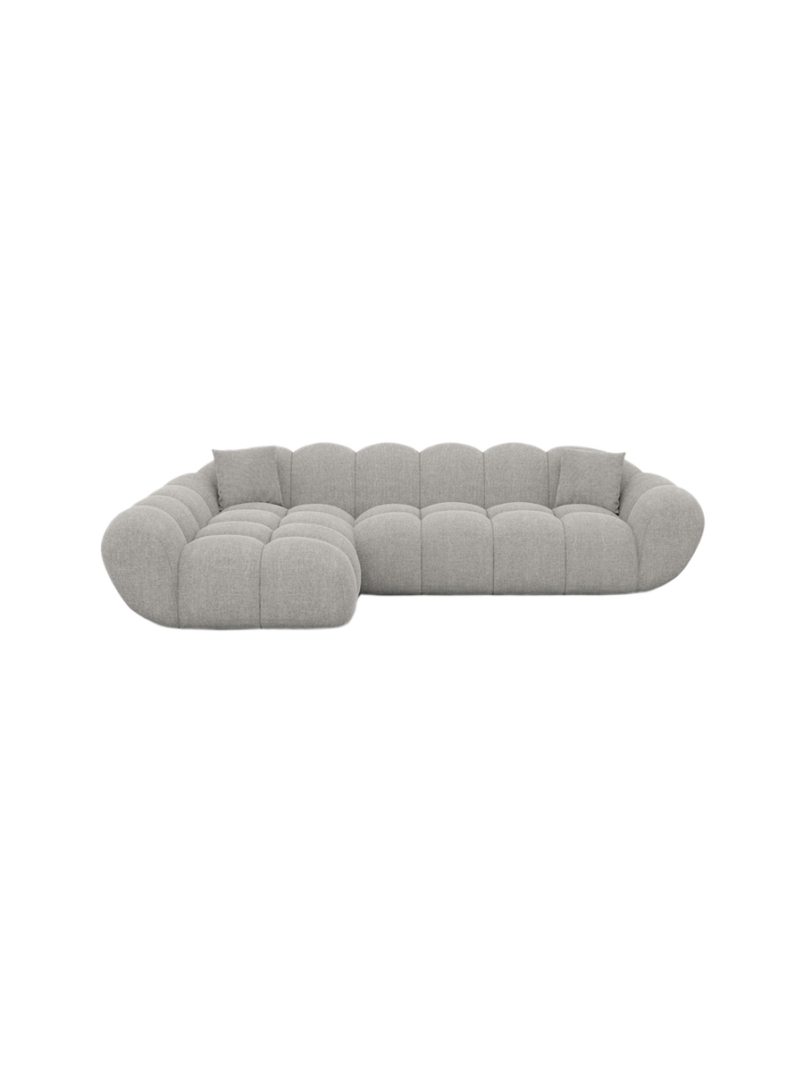 
4-seat designer corner sofa “Levante” with textured fabric upholstery - Textured fabric Anthracite / Left corner section