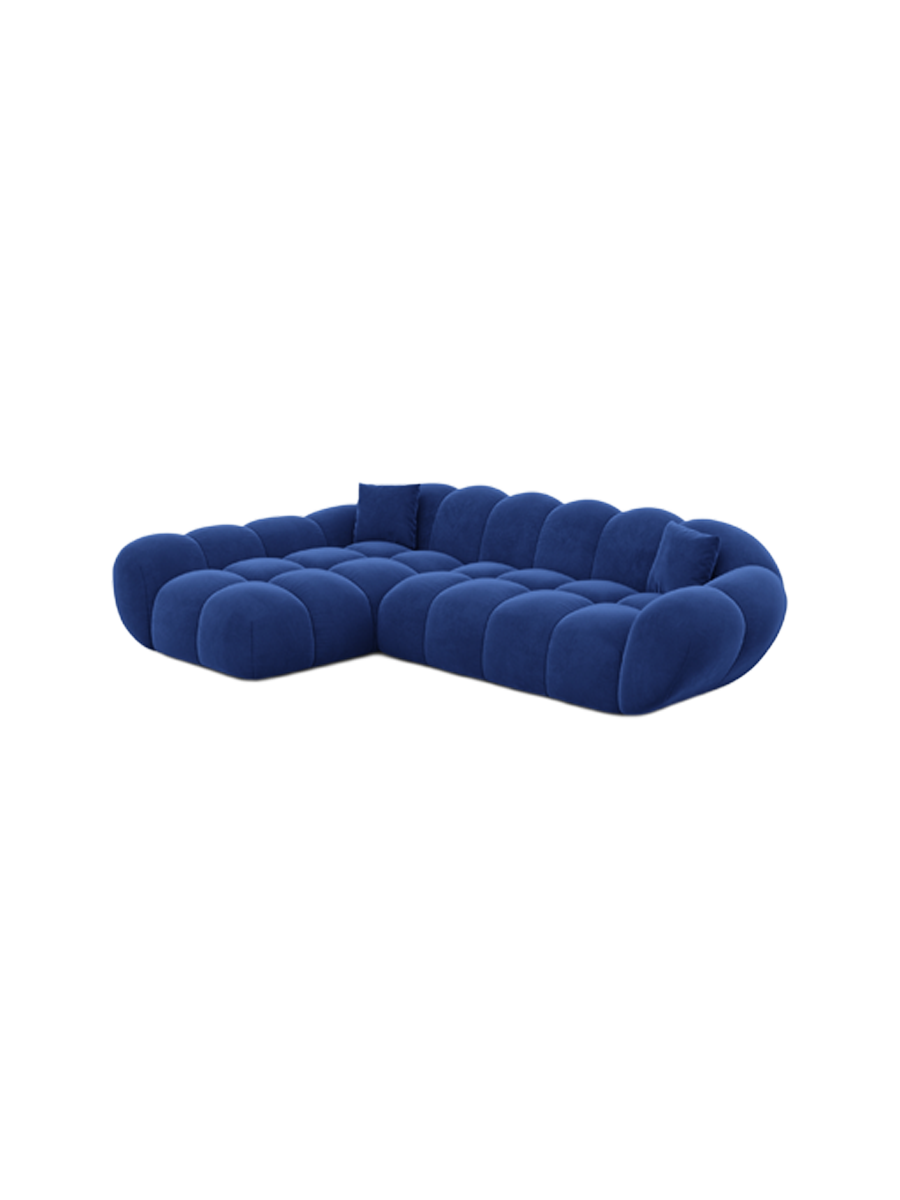 
4-Sitzer Design Ecksofa „Levante“ mit Samtbezug - Samtbezug Königsblau / Eckteil links