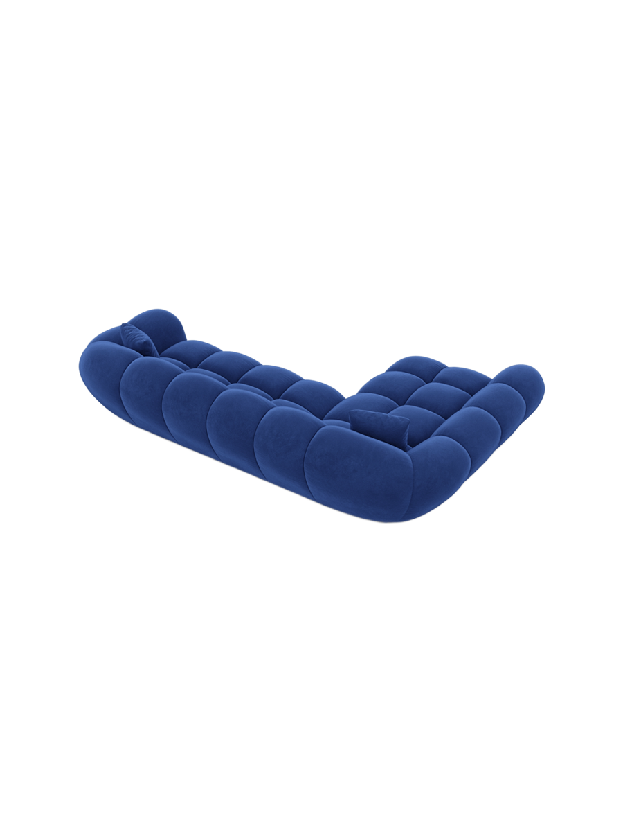 
4-Sitzer Design Ecksofa „Levante“ mit Samtbezug - Samtbezug Königsblau / Eckteil links