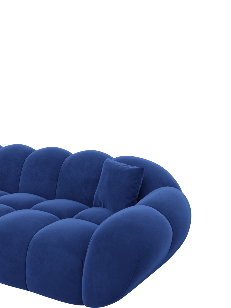 
4-Sitzer Design Ecksofa „Levante“ mit Samtbezug - Samtbezug Königsblau / Eckteil links