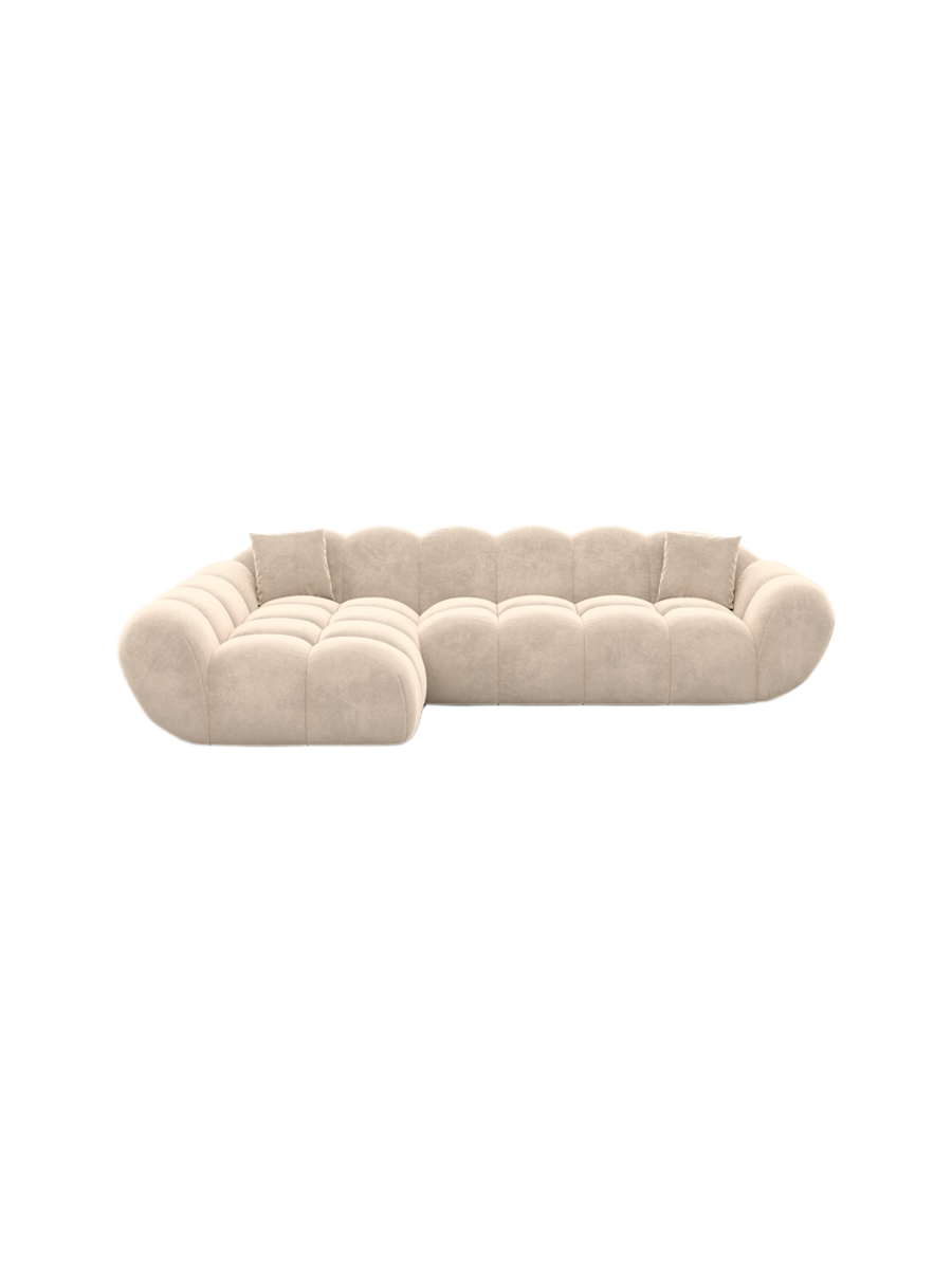 
4-Sitzer Design Ecksofa „Levante“ mit Samtbezug - Samtbezug Königsblau / Eckteil links