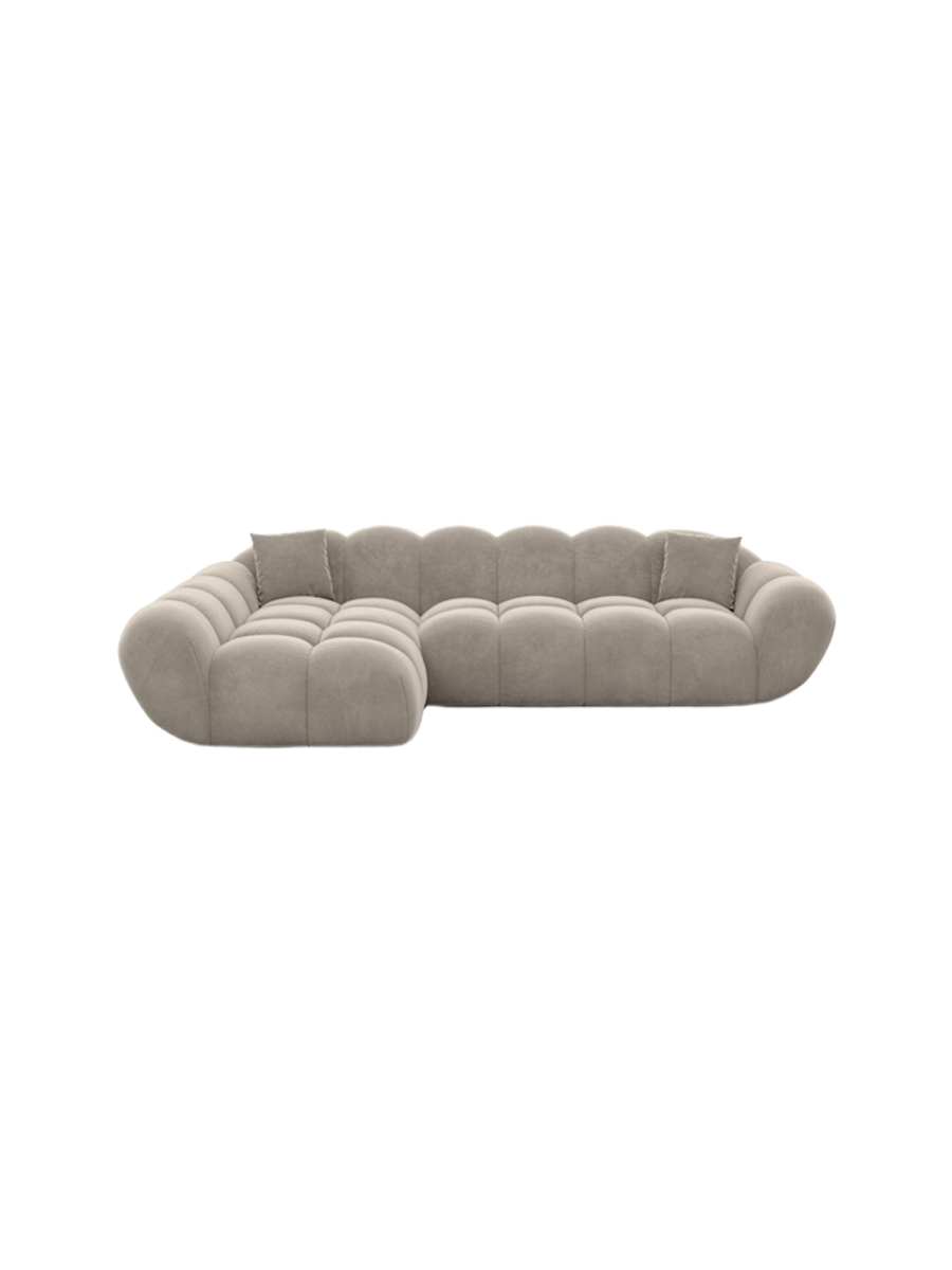 
4-Sitzer Design Ecksofa „Levante“ mit Samtbezug - Samtbezug Königsblau / Eckteil links