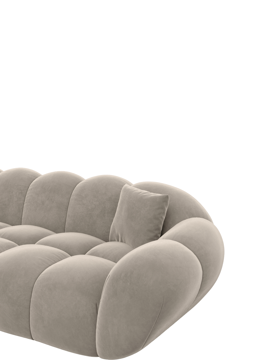 
Divano angolare di design a 4 posti «Levante» con rivestimento in velluto - Rivestimento in velluto Beige scuro / Elemento angolare sinistro