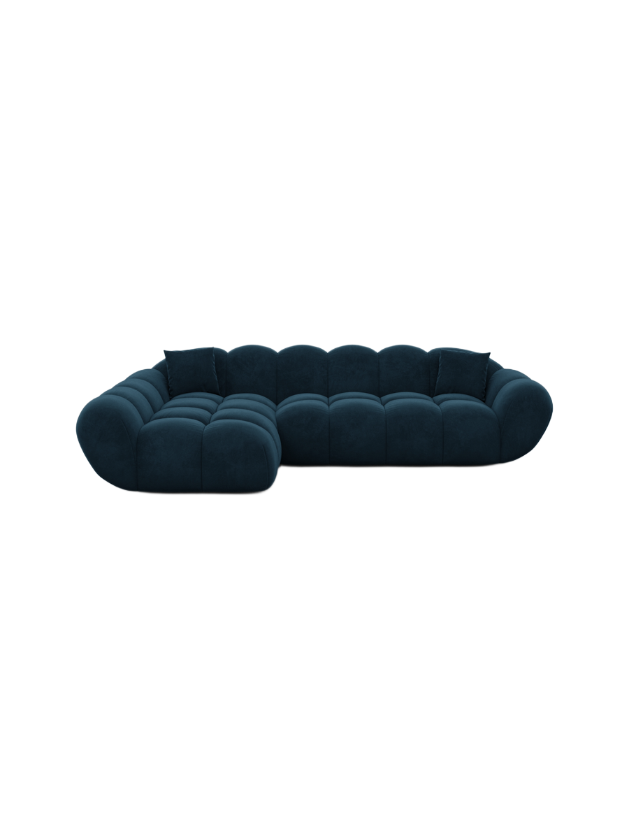 
4-Sitzer Design Ecksofa „Levante“ mit Samtbezug - Samtbezug Königsblau / Eckteil links