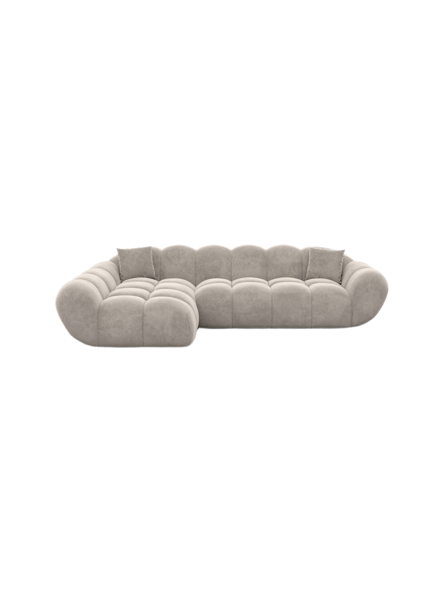 
4-Sitzer Design Ecksofa „Levante“ mit Samtbezug - Samtbezug Königsblau / Eckteil links