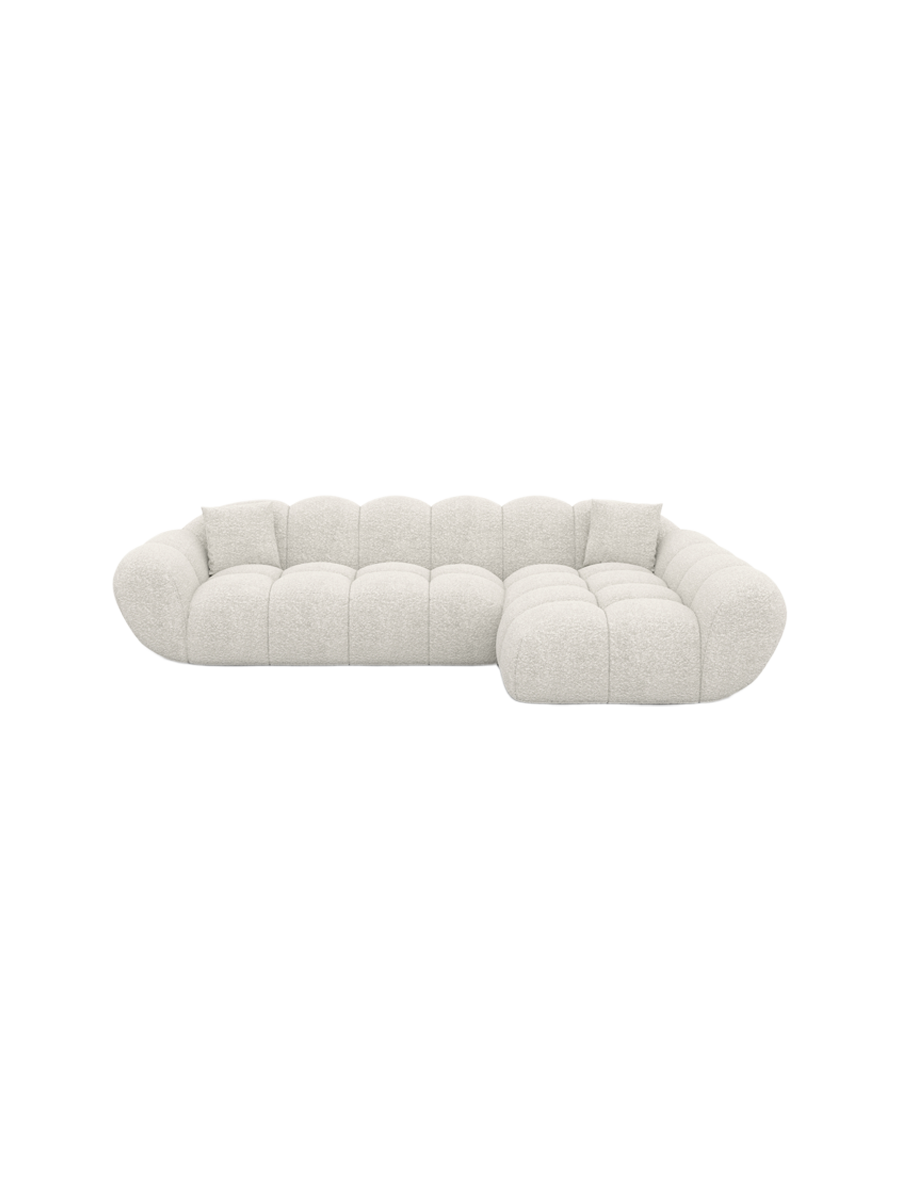 
4-Sitzer Design Ecksofa „Levante“ mit Bouclé-Bezug - Bouclé Graphit / Eckteil links