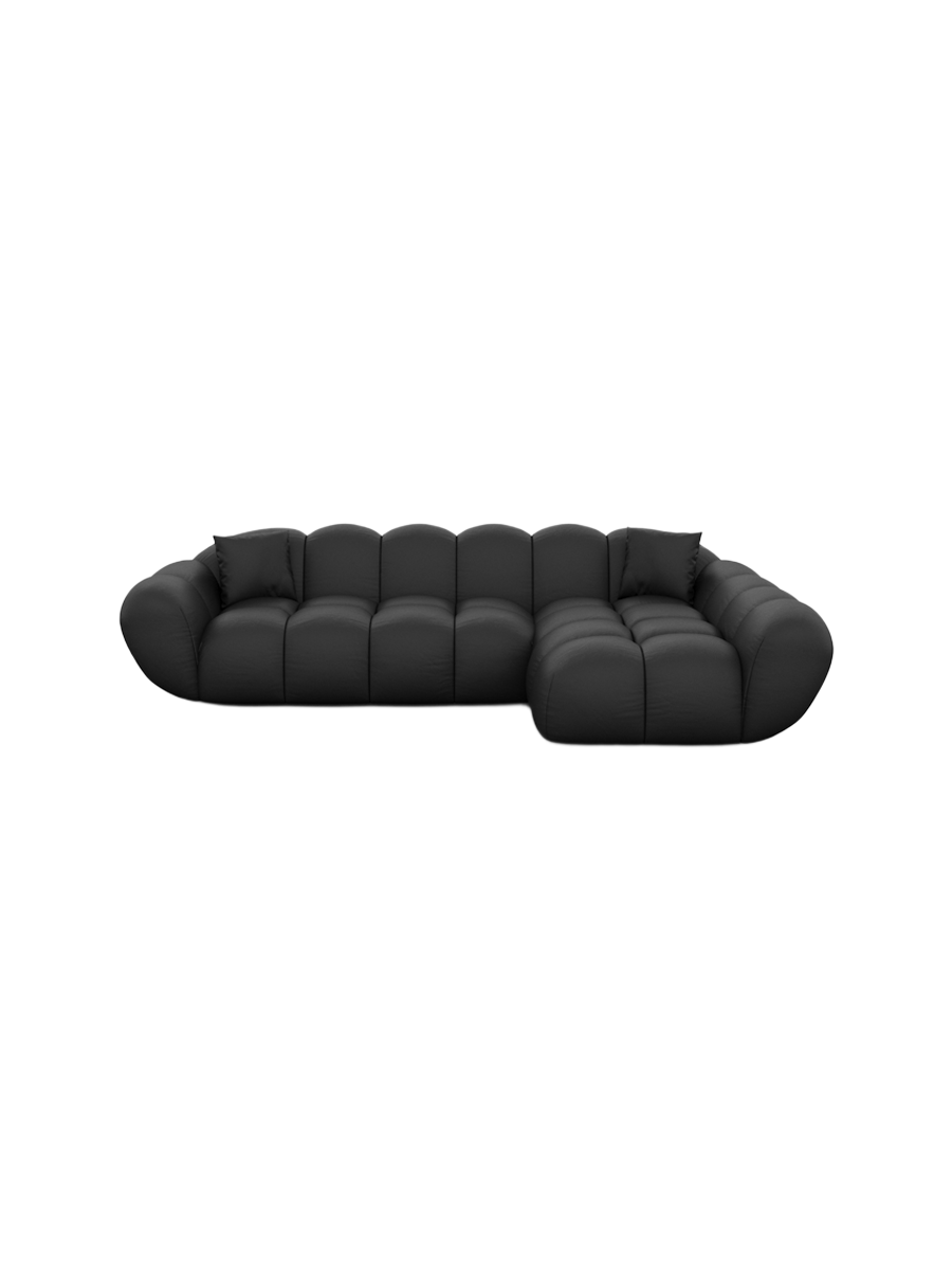 
4-Sitzer Design Echtleder Ecksofa „Levante“ - Echtleder Beige / Eckteil links