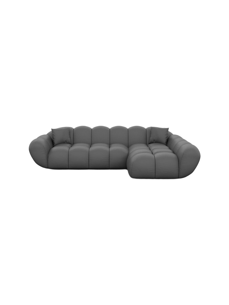 
4-Sitzer Design Echtleder Ecksofa „Levante“ - Echtleder Beige / Eckteil links