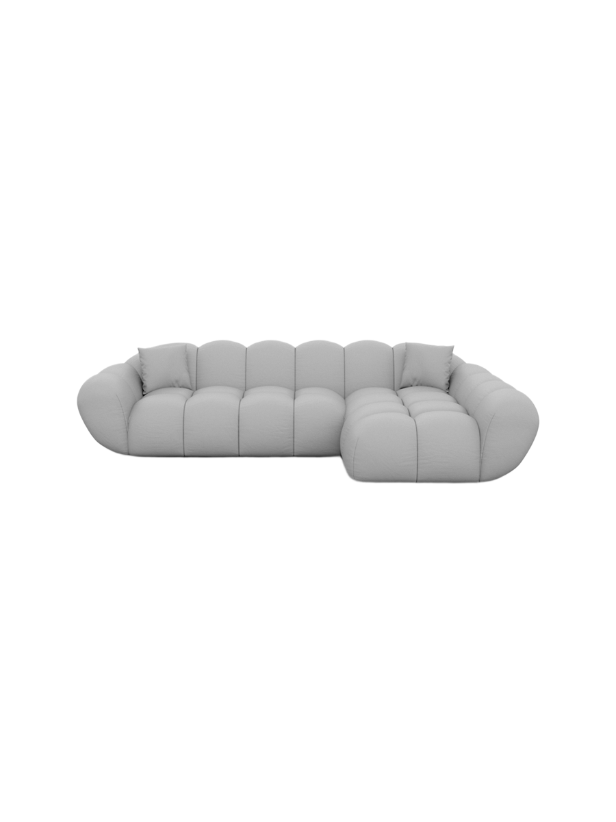 
4-Sitzer Design Echtleder Ecksofa „Levante“ - Echtleder Beige / Eckteil links
