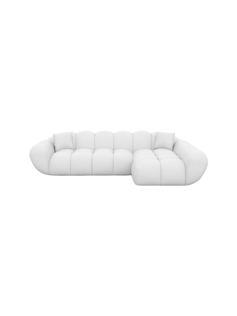 
4-Sitzer Design Echtleder Ecksofa „Levante“ - Echtleder Beige / Eckteil links