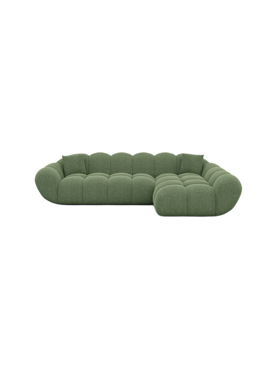 
4-seat designer corner sofa “Levante” with textured fabric upholstery - Textured fabric Anthracite / Left corner section