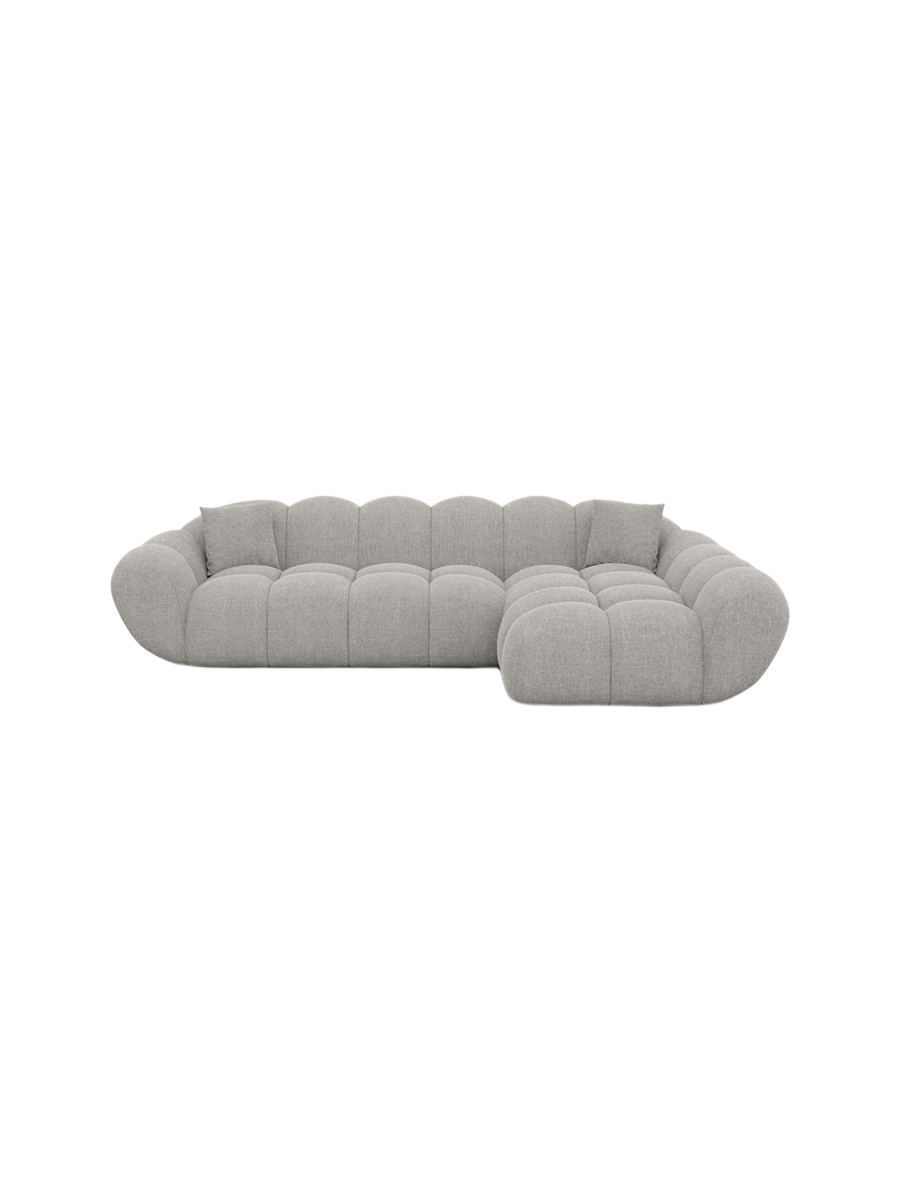 
4-seat designer corner sofa “Levante” with textured fabric upholstery - Textured fabric Anthracite / Left corner section