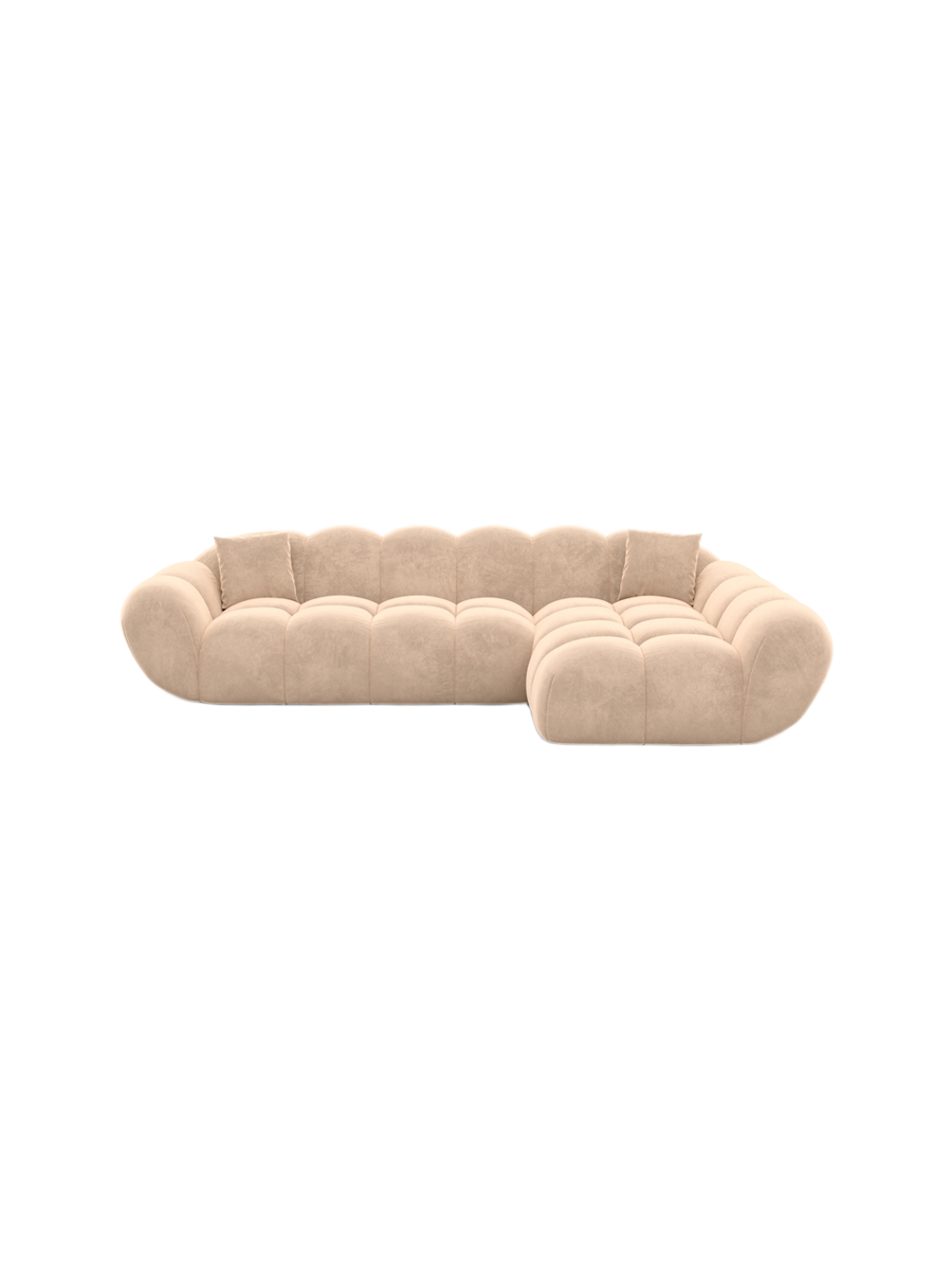 
4-Sitzer Design Ecksofa „Levante“ mit Samtbezug - Samtbezug Königsblau / Eckteil links