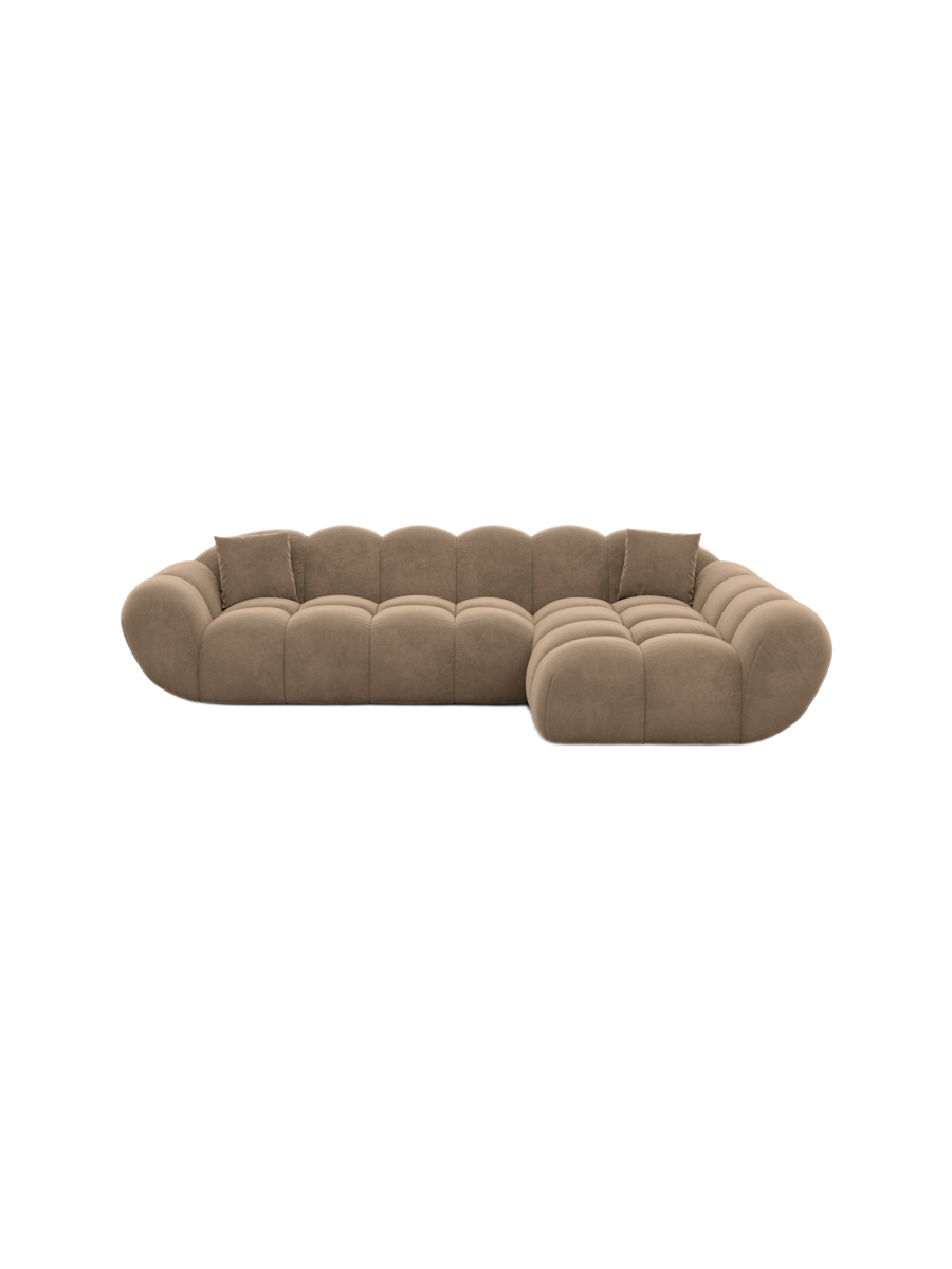 
4-Sitzer Design Ecksofa „Levante“ mit Samtbezug - Samtbezug Königsblau / Eckteil links
