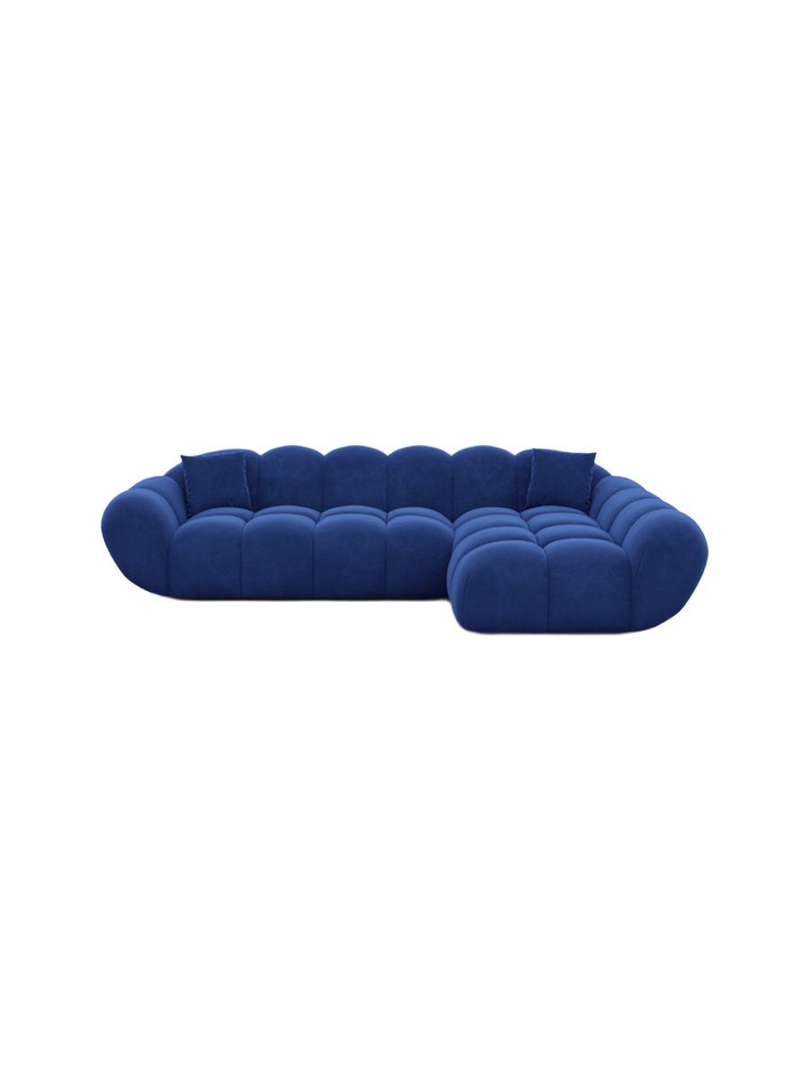 
4-Sitzer Design Ecksofa „Levante“ mit Samtbezug - Samtbezug Königsblau / Eckteil links