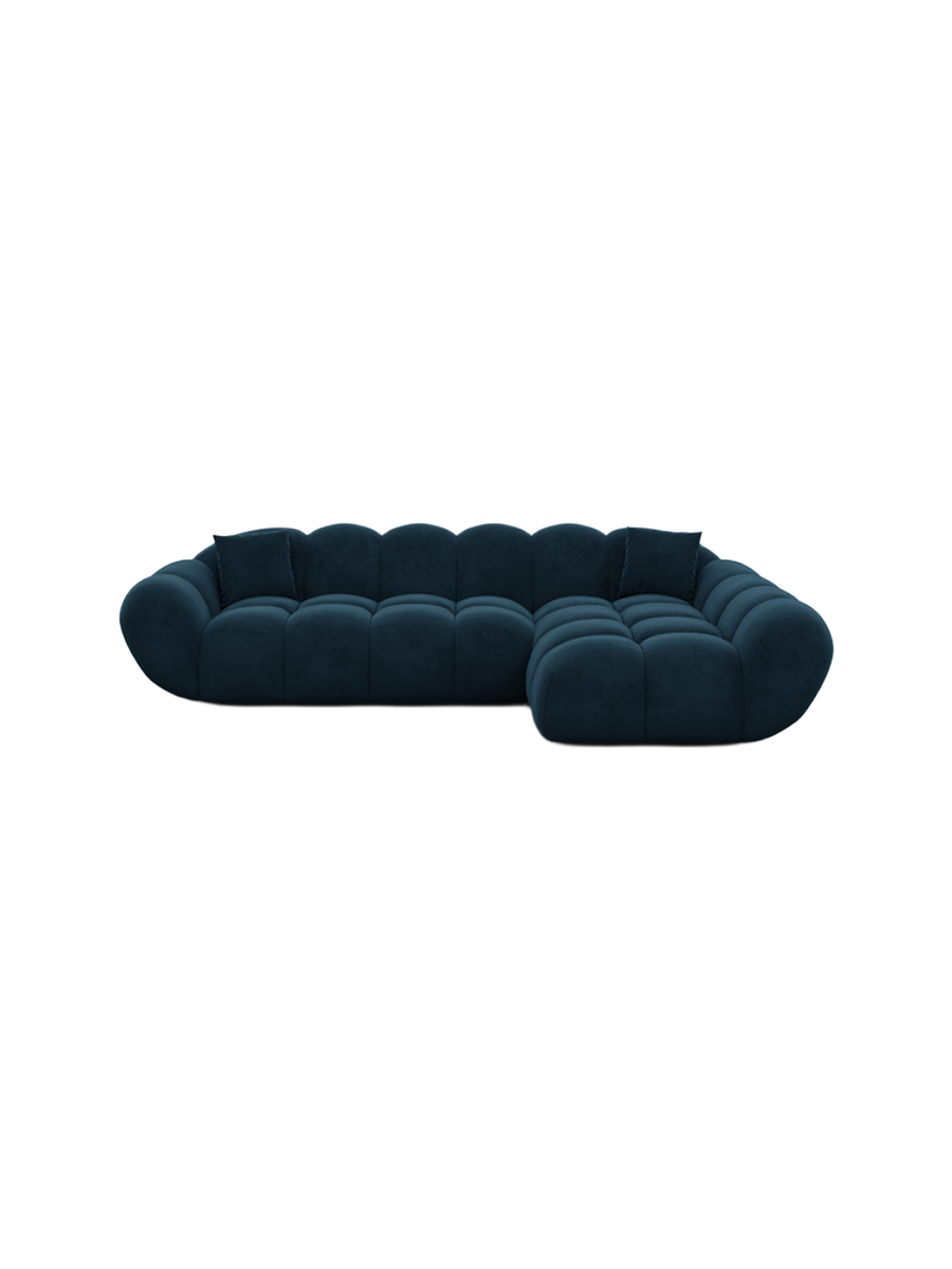 
4-Sitzer Design Ecksofa „Levante“ mit Samtbezug - Samtbezug Königsblau / Eckteil links