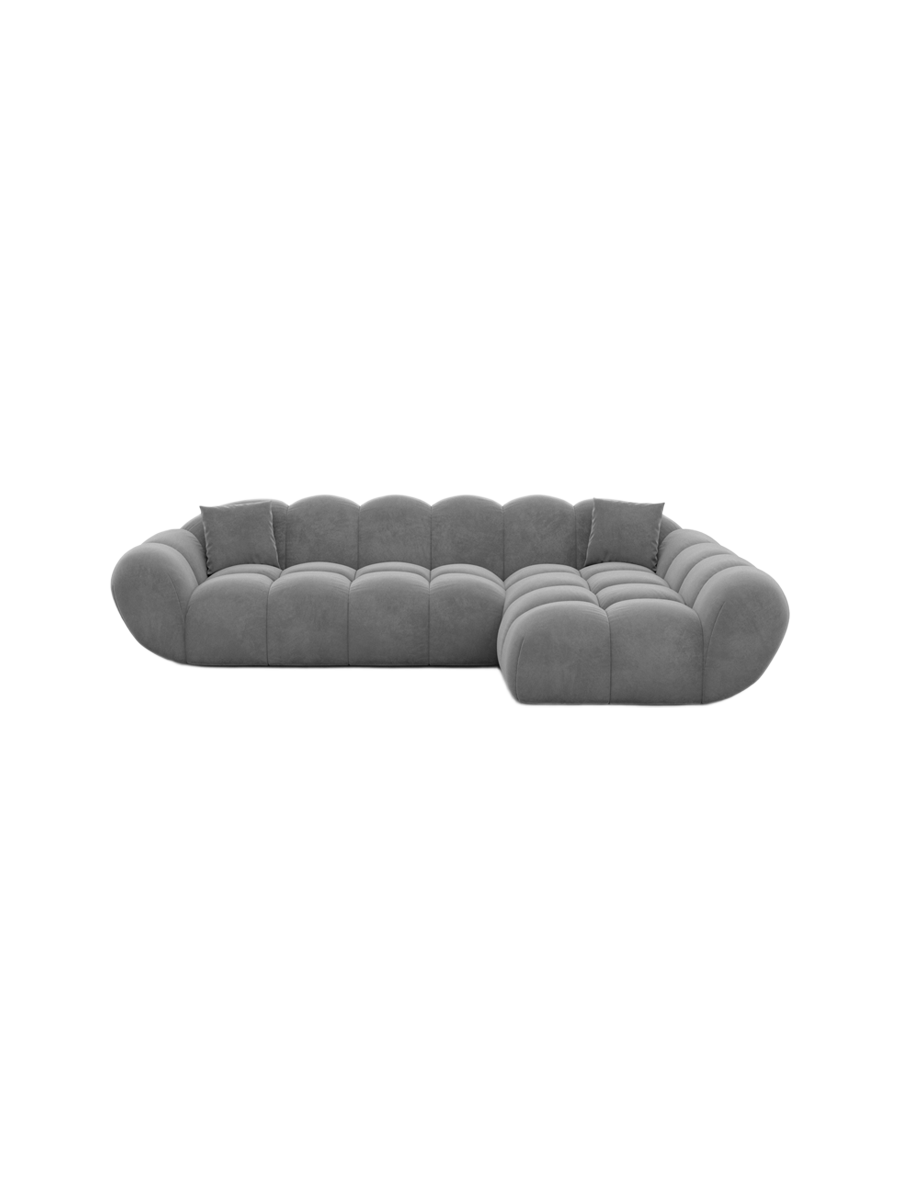 
4-Sitzer Design Ecksofa „Levante“ mit Samtbezug - Samtbezug Königsblau / Eckteil links