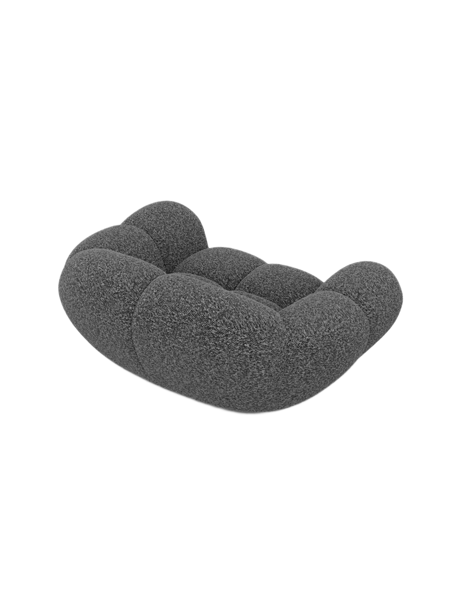 
Fauteuil lounge design « Levante » avec revêtement en tissu bouclé - Bouclé Graphit