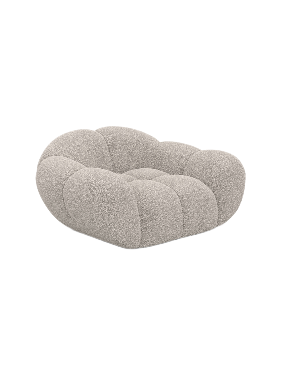 
Fauteuil lounge design « Levante » avec revêtement en tissu bouclé - Bouclé Graphit